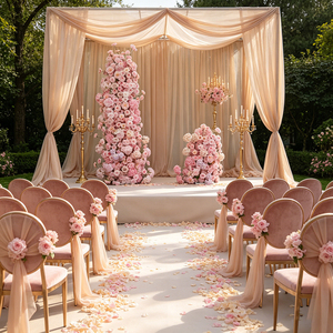 Arco Floral de Seda Rosa de Alta Calidad Personalizado para Decoración de Bodas y Propuestas de Matrimonio - Product Image 1