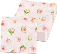 Serviettes jetables carrées en pulpe de bois Sweet Little Peach 18 g/m² 13x13 pouces, 3 plis, style sac en aluminium, pour usage en restaurant