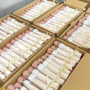 발렌타인데이 파티 선물 장식용 트위스트 바가 있는 작은 종이 장미 꽃다발 - Product Image 3