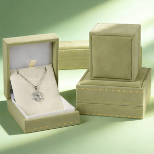 Factory Premium Customized Logo Accepted Luxury Rectangle Velvet Jewelry <b>Box</b> for <b>Rings</b> Pendants Earrings Bracelets Necklaces - Product Image 3