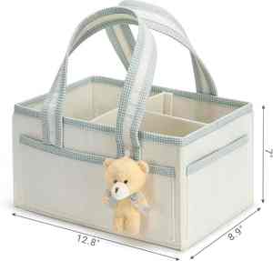 Organizador de Almacenamiento Portátil <span class=keywords><strong>para</strong></span> Guardería, de Fieltro Blanco y Algodón, con Asa, <span class=keywords><strong>para</strong></span> Bebés Niñas y Niños, Fácil de Transportar, <span class=keywords><strong>para</strong></span> Pañales y <span class=keywords><strong>Cambiador</strong></span> - Product Image 6