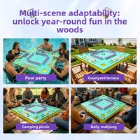 Nouveau Mahjong Américain Flottant Haut de Gamme 2026 à 2 Couches en EVA, Motifs Variés sur le Thème des Plantes, Emballage Boîte Couleur, Dos des Tuiles Bleus