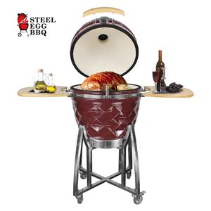 SEB KAMADO/ACIER BBQ Gril en céramique de 21 pouces en gros <span class=keywords><strong>Barbecue</strong></span>/grande taille Joe Vin rouge Céramique Kamado Diamant - Product Image 2