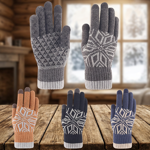 Acrylic Jacquard Winter <b>Gloves</b> Elbow-Length Full Finger <b>Touchscreen</b> Warm Knit Outdoor Cycling Running Photography Mittens Cold - Product Image 2