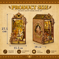 Kit de Maqueta de Librería del Antiguo Egipto, Escena en Miniatura para Armar, Rompecabezas 3D Cortado con Láser, Decoración para Estantería, Regalo para Adultos y Coleccionistas