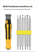 Jeu de tournevis multifonctionnel 6-en-1 à aimant puissant pour usage industriel/DIY, embouts en acier au carbone zingué, personnalisable OEM pour la maison