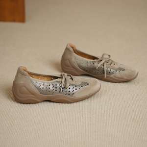 Scarpe Casual da Viaggio per Fitness Quotidiano in Vera Pelle Leggere Perforate con Supporto per l'Arco Plantare Sneakers da Passeggio Abbinabili a Tutto - Product Image 3