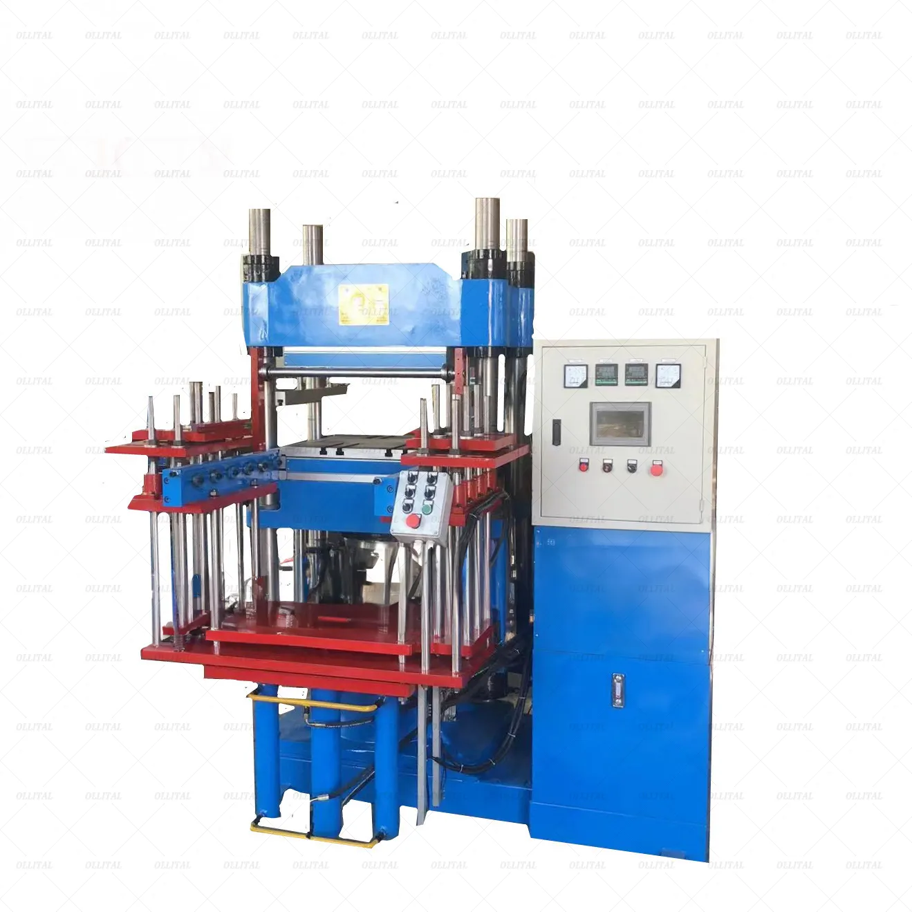 रबर हाइड्रोलिक फ्लैट प्लेट प्रेस वल्केनाइजर रबर टाइल विनिर्माण मशीन के लिए हॉट प्रेस मशीन