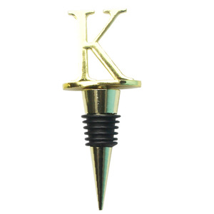 S Shaped Metal Wine Stopper With Gold Letter Sealing For Red Wine Bottles - Product Image 2