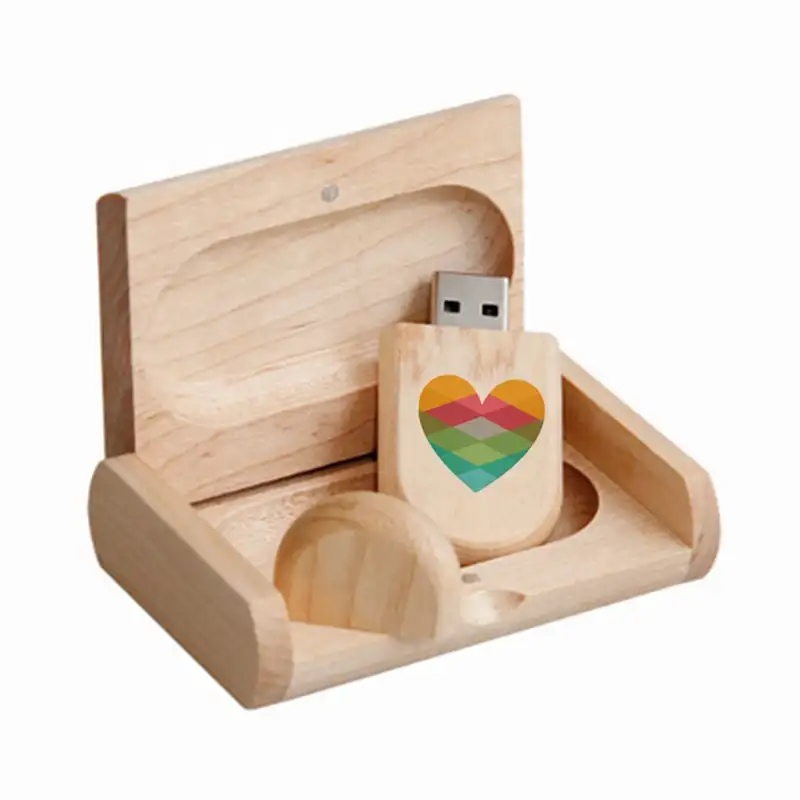 Boîte en bois pour cadeaux de mariage, clé Usb, 4 go, 32 go, Logo imprimé gratuit personnalisé