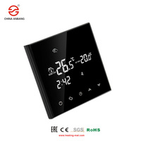 Termostato Digital de habitación con pantalla táctil, Sensor NTC IP20, 86x86x14mm, tamaño de fábrica Anbang, color negro