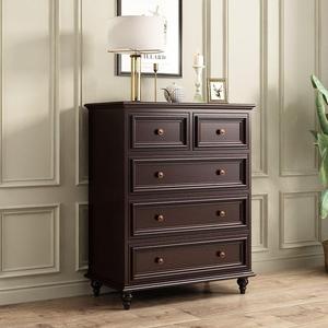 American Style Solid Wood Dresser With <b>Mirror</b> Five Drawer Chest Bedroom Storage Furniture - Product Image 3