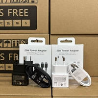 Chargeur USB-C Super Rapide 25W OEM avec Câble C vers C, Faible Consommation en Veille, 2-en-1 pour Galaxy S22 S23 S24 A54, Blanc (Vente au Détail)