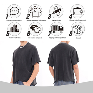 เสื้อยืดคอกลมแขนสั้นทรงบ็อกซี่ผ้าฝ้ายแท้คุณภาพสูงสำหรับผู้ชาย สไตล์วินเทจ สตรีทแวร์ ลายบาติก - Product Image 5