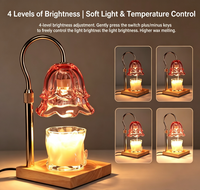 Lampe chauffe-cire en vitrail, réglable en hauteur, à intensité variable, avec minuterie, sans fumée, sûre, pour la décoration intérieure et comme cadeau