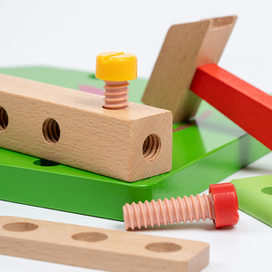 Montessori éducation semblant multi-usages en bois bricolage <span class=keywords><strong>pingouin</strong></span> écrou vis outil enfants combinaison chaise jouet garçon fille - Product Image 5