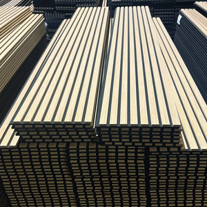 Paneles de listones de pared acústicos de dormitorio decorativos modernos con MDF y fibra de poliéster para absorción de sonido de hotel y oficina - Product Image 4