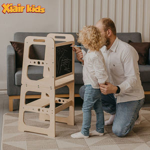 <span class=keywords><strong>Tour</strong></span> d'apprentissage pliable pour enfants en bois fabriquée en Europe <span class=keywords><strong>Tour</strong></span> d'apprentissage Montessori pour bébé avec tableau noir - Product Image 1