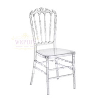 Chaise Chiavari transparente en PC de luxe, durable, démontable et empilable pour mariages élégants et locations événementielles