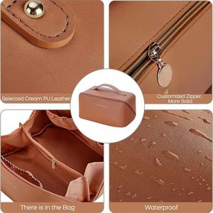 Sac de maquillage cosmétique en cuir PU imperméable portable avec logo personnalisé Xdh7124 pour femmes - Product Image 4