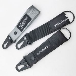 En gros, Porte-clés tactique en nylon noir avec sangle de fixation pour équipement tactique et d'escalade, motif jacquard - Product Image 2