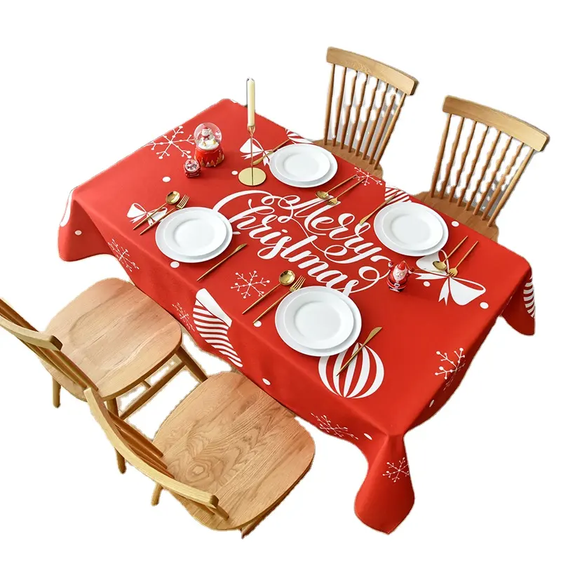 Wholesale Christmas Decoration Supplies Table Cover Colorful Printed Tablecloth Christmas Table Cloth