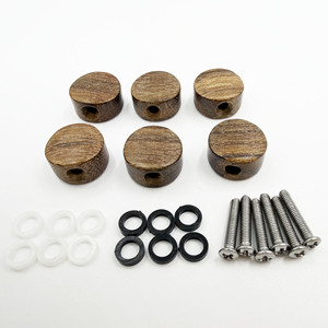 Perillas de afinación de guitarra de madera Suanzhi redondas pequeñas al por mayor, 6 unidades con tornillos y arandelas para afinadores de guitarra clásica y eléctrica - Product Image 3