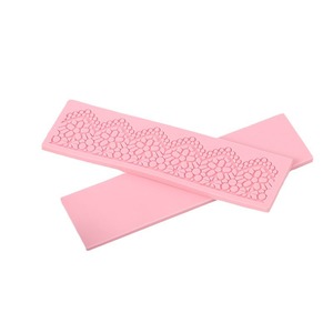 Pink <b>Silicone</b> Cake Mold Lace Trim Chocolate <b>Baking</b> Tool Oven Safe Dishwasher Safe - Product Image 1