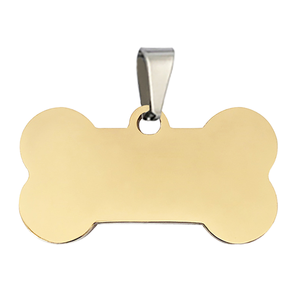 Etiquetas de identificación de perro y gato con forma de hueso de acero inoxidable con texto personalizado de Metal personalizado más vendido - Product Image 3