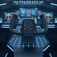 Manette de jeu sans fil MOZA MFY YOKE 2,4 GHz pour simulateur de vol avec double vibration, design écologique, noir pour PC