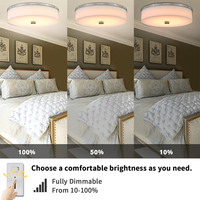 Plafonnier LED moderne Worbest 16 pouces 25W 5CCT à température de couleur variable et dimmable, certifié ETL/cETL pour la décoration du salon et de la chambre