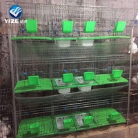 Cage d'élevage pour lapins en fil métallique durable à 3 niveaux et 12 portes pour ferme