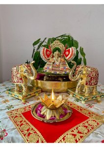 Pure 24K Gold Plated Handmade <b>Elephant</b> Idol Home <b>Decor</b> Statue Good Luck Prosperity Miniature Animal Showpiece Office Wedding - Product Image 4