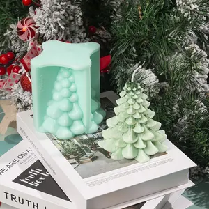 De queso con Chocolate de postre molde para Cheesecake 3D cónico de árbol de Navidad jabón moldes para velas
