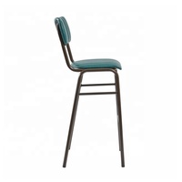 Chaise haute industrielle contemporaine en métal avec dossier moderne en cuir PU pour bureau à domicile, restaurant, pub, appartement