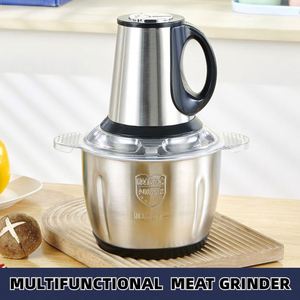 เครื่องบดเนื้อ 2 ลิตร เครื่องสับไก่ เครื่องทำอาหารในครัวเรือน สำหรับทำฟูฟู เคีมา ใบมีด 5 ลิตร เครื่องปั่นสแตนเลส 3 ลิตร เครื่องอเนกประสงค์ - Product Image 4