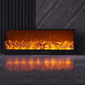 Riscaldatore per <span class=keywords><strong>Camino</strong></span> Elettrico Multimediale in Legno di Alta Qualità 50" 60" 74" 88" 100" con Effetto Fiamma a LED, Potenza 1500W, Stile Moderno e Telecomando - Product Image 6