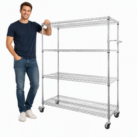 Chariot de stockage de bobines de circuits imprimés SMT ESD en acier au carbone, étagère métallique réglable à 4 niveaux, chariot à rayonnage métallique, capacité de charge de 250 kg, rayonnage à palettes