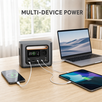 Station d'alimentation LiFePO4 288Wh avec fonction UPS, charge rapide, générateur solaire portable GenDome GO300 300W pour les pannes de courant à domicile