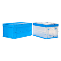 Boîte de rangement pliable en plastique empilable facile à déplacer pour la logistique et l'entrepôt