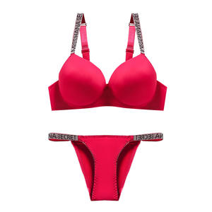 Set di mutandine da donna con strass e reggiseno a vita bassa sottile in acciaio formato formato XL per il grande petto spalline di biancheria intima <span class=keywords><strong>Sexy</strong></span> - Product Image 6