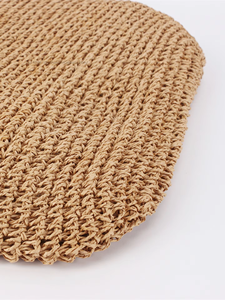 Solid Color Hand-Woven PU <b>Shoulder</b> Bag With Zipper Closure Two <b>Straps</b> Polyester Lining-Mori Fashion Summer Beach Bag Tanjing - Product Image 4