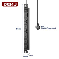 Unidad de Distribución de Energía (PDU) ETL de 19 Pulgadas 1U para Rack, 8 Vías, 15A, 1875W, Protector contra Sobretensiones para Rack de Servidores de Centro de Datos, 900J, 14 AWG