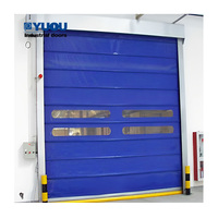 Porte industrielle rapide en PVC transparent, automatique, empilable, relevable et pliante