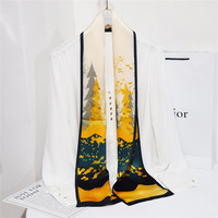 Fournisseur d'or Colorblock Rectangle Soie Écharpe 17*150cm Sergé Foulard De Soie De Luxe Écharpe En Soie