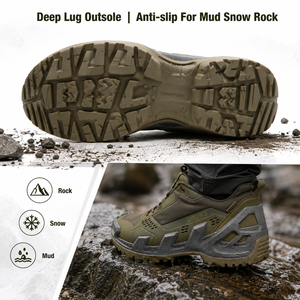 Botas de Senderismo Impermeables para Todo Terreno, Nubuck Artificial Transpirable, Antideslizantes, Botas de Trekking con Amortiguación para Montaña - Product Image 5