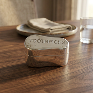กล่องใส่ไม้จิ้มฟันทองเหลืองชุบเงิน - Product Image 4