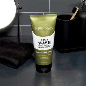 Nettoyant barbe professionnel 3 en 1 pour hommes : shampooing adoucissant pour barbe et cheveux, et nettoyant visage rafraîchissant. - Product Image 6