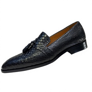 Men's Genuine Leather Tassel Loafers Slip-on Oxford <b>Shoes</b> Pointed Toe Checkered Pattern Large Size 40-47 - Product Image 4