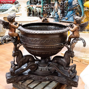 Grands <span class=keywords><strong>pots</strong></span> à fleurs <span class=keywords><strong>en</strong></span> bronze pour jardin avec oreilles de statue - Product Image 6